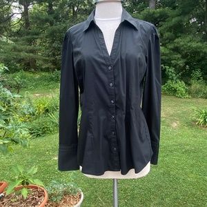 L - Black Button Down With Buckle At Cuff - By Express Design Studio